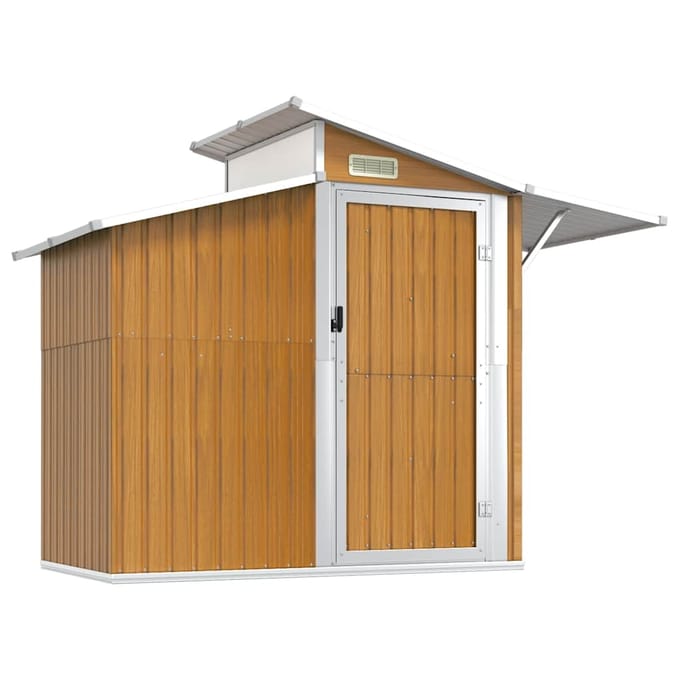 vidaXL - Tuinschuur - 270x130x208,5 - cm - gegalvaniseerd - staal - bruin