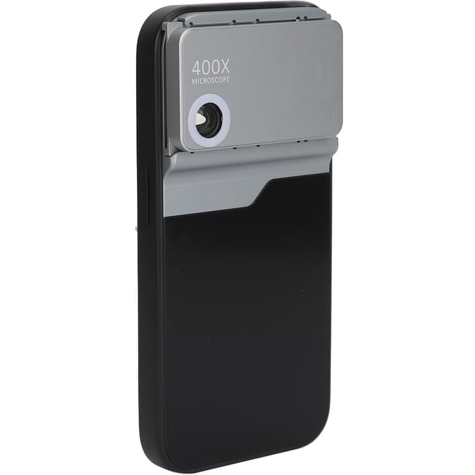400X Telefoonmicroscoop voor Iphone 15pro Volledig Omhullend 400X Telefoon Mini Zakmicroscoop met LED gray