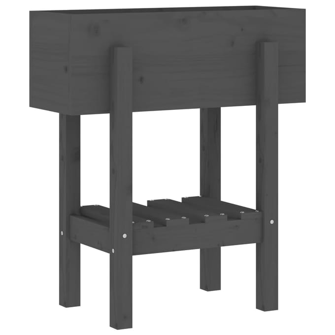 vidaXL - Plantenbak - 62x30x69 - cm - massief - grenenhout - grijs