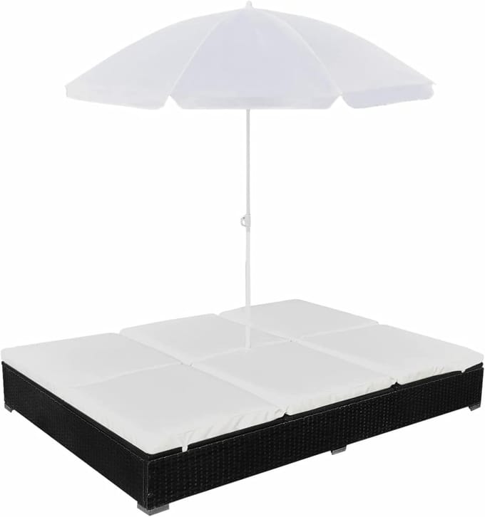 Luxe Ligbed – Zwart – 200x140x140 cm – Industrohome