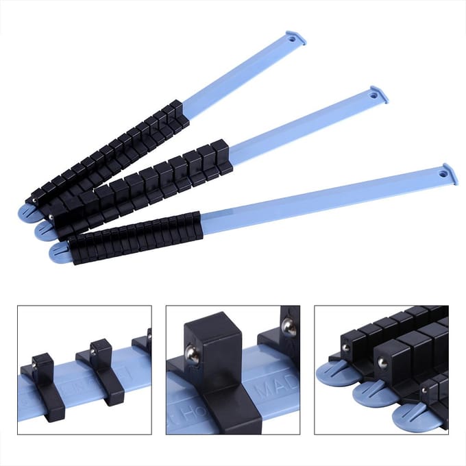 3 stuks 1/4  3/8  1/2  Plastic Wandgemonteerd Dopopslagrek Verdeelrail Bak Houder Organizer gray