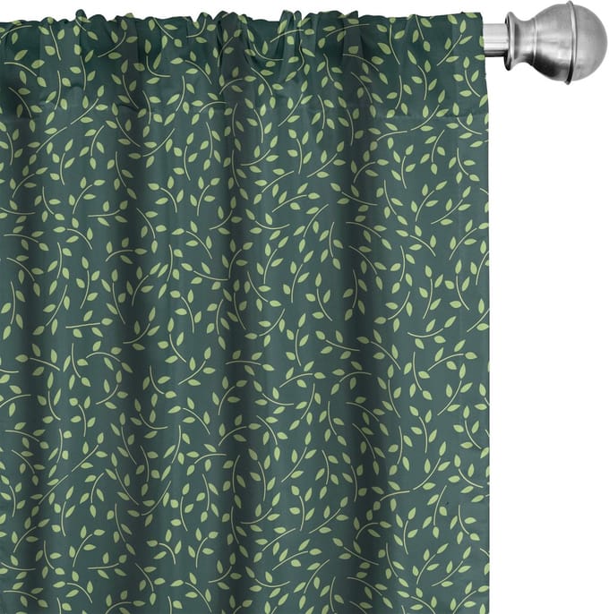 ABAKUHAUS Bladeren Voorhangen – 2×75×225 cm – microvezel – jagergroen