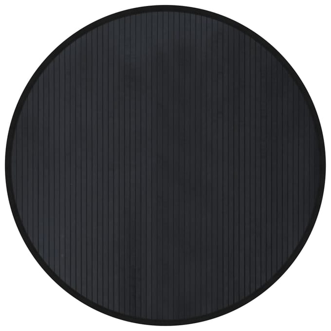 vidaXL - Vloerkleed - rond - 100 - cm - bamboe - zwart