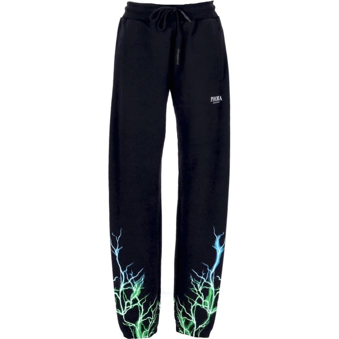 Lichtgewicht heren trainingsbroek Lightning Pants Zwart/groen/lichtblauw