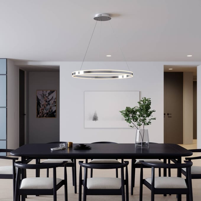 Lucande LED hanglamp Lyani, 80 cm, chroom, dimbaar
