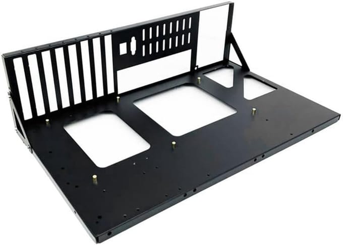 Open Chassisframe - Computerbehuizing - Desktop Bouw - Breed Warmteafvoer - 43x26x13 cm - Zwart
