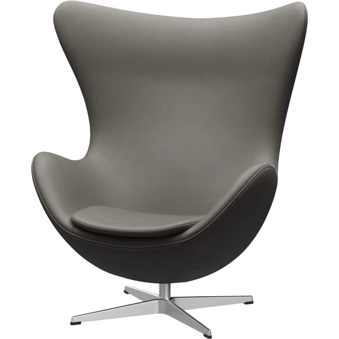 Fritz Hansen Het ei - leer Essential lava - aluminium
