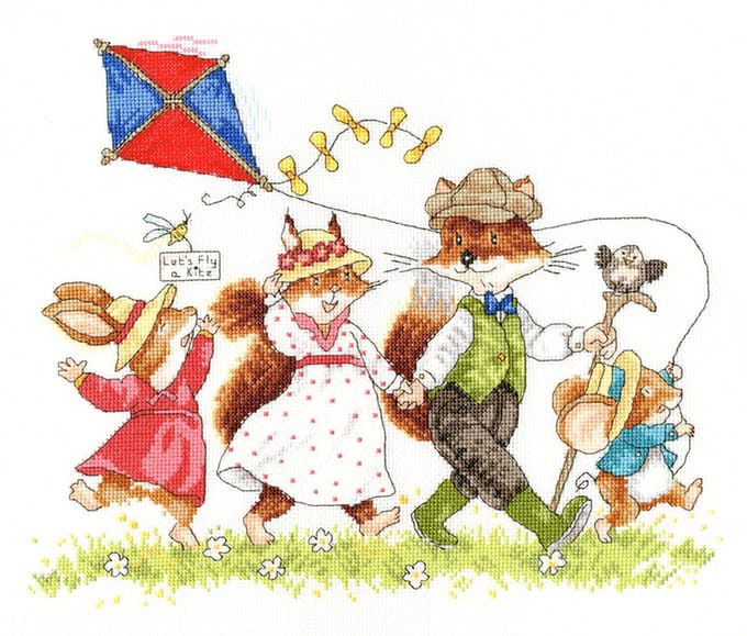 Bothy Threads Simon Taylor-Kielty Let's Fly A Kite borduren (pakket)