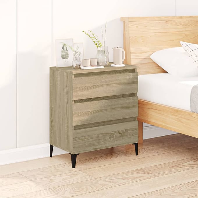 vidaXL - Dressoir - 60x35x70 - cm - bewerkt - hout - sonoma - eikenkleurig