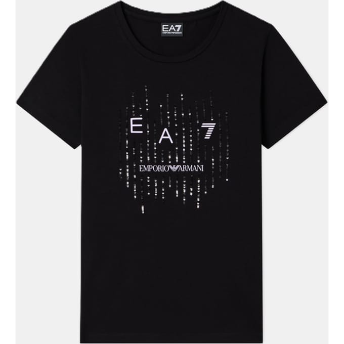 t-shirt met contrasterend zwart vrouwen logo