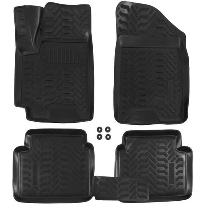 Tapis de sol - Exclusif - Jeep Renegade - Caoutchouc 3D - Système de fixation - Toutes saisons