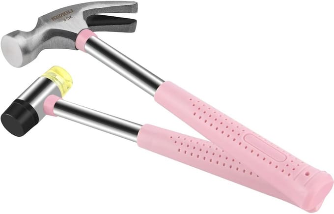 Mini Hamer Set - 8 oz Klauwhamer en Rubberen Hamer voor Precisiewerk
