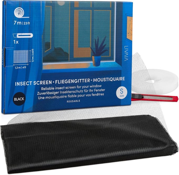 Vliegengaas voor ramen - Bescherming tegen insecten (110 x 130 cm)