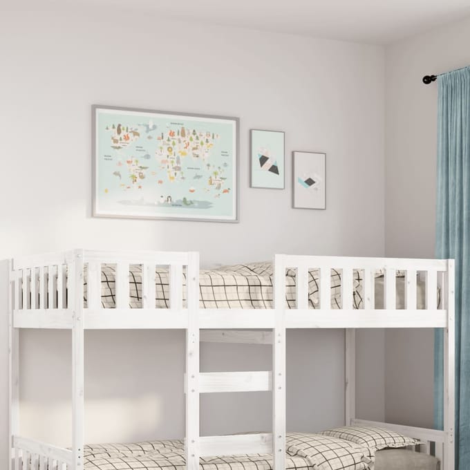 vidaXL - Kinderbed - zonder - matras - massief - grenenhout - wit - 90x190 - cm