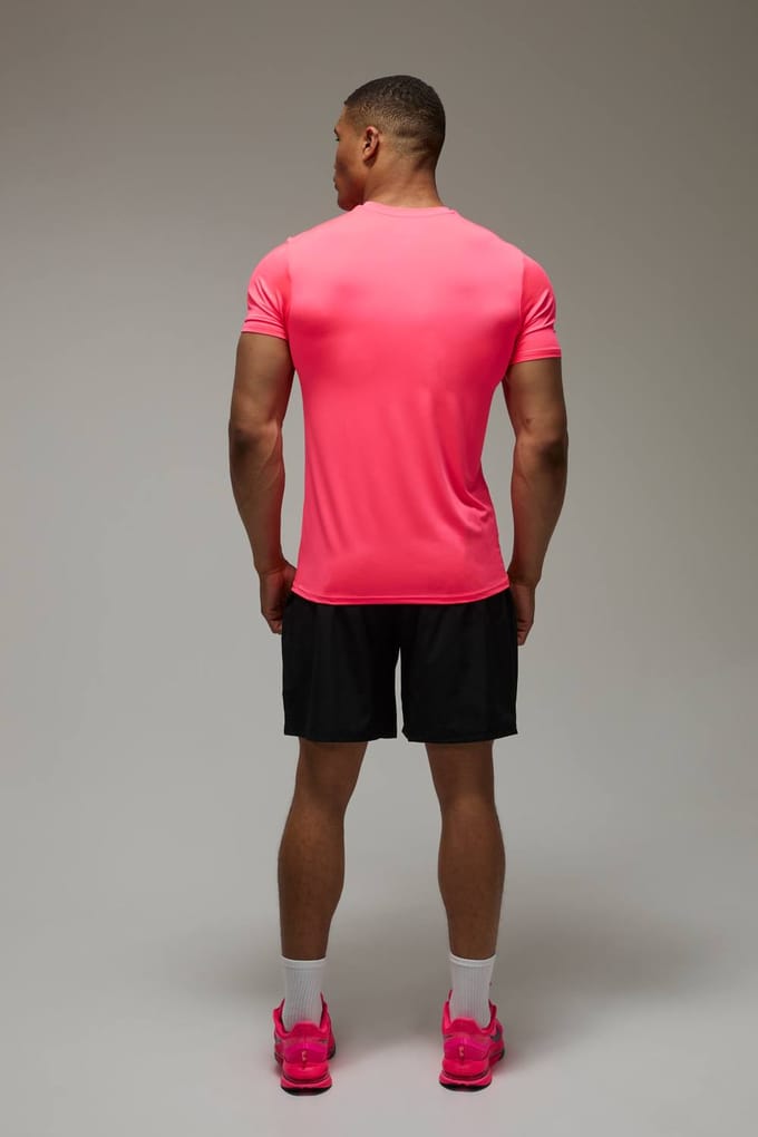 Heren Actief Regular Fit T-shirt | Pink | Size Large