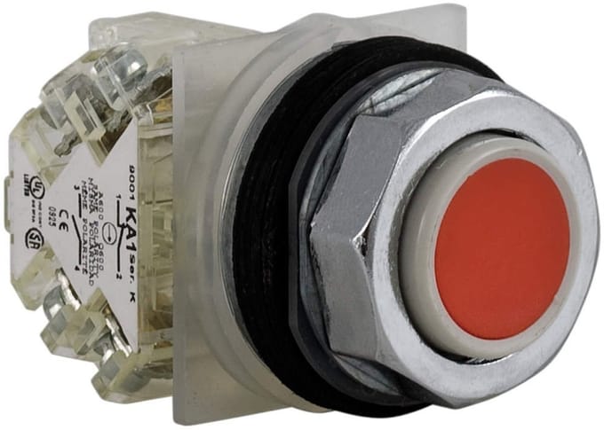 Drukknop Rond - Momenttoets - Industriële Bediening - Type K Connectie - Ø 30 mm - Rood