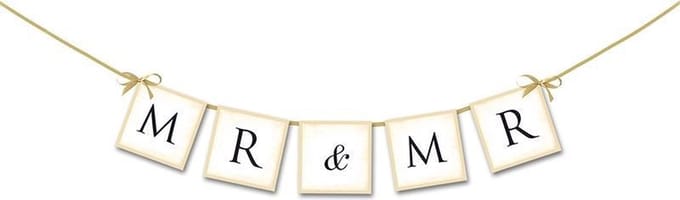 Partydeco Slingertje Mr & Mr - chalk