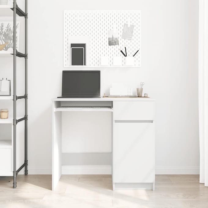 vidaXL - Bureau - 86x49x76 - cm - spaanplaat - wit