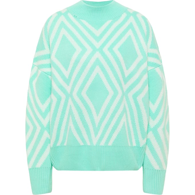 IZIA Gebreide trui Dames Aqua wol wit