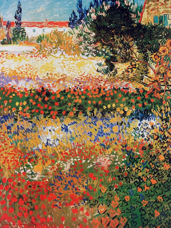 Kunstdruk Vincent Van Gogh - Giardino fiorito 60x80cm