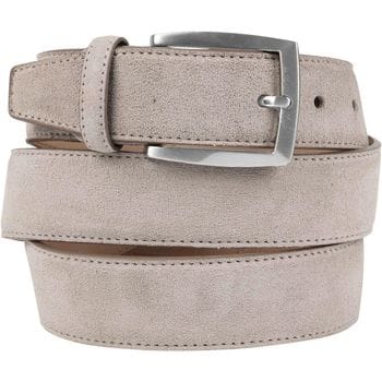 Suitable Riem Suede Wit Beige - Maat 105 - Heren leren broekriem / broeksriem - Ceintuur - Riem formeel
