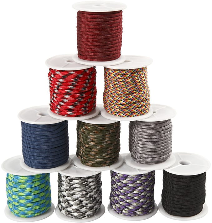 Macramé Koord, B: 5 mm, diverse kleuren, 10x10 m/ 1 doos