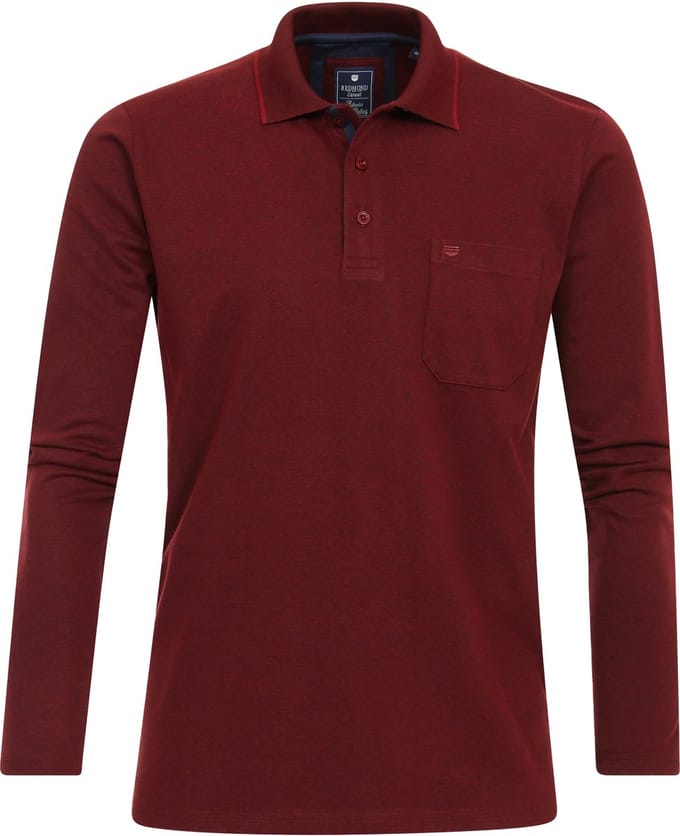 Redmond regular fit polo lange mouw - jersey - rood