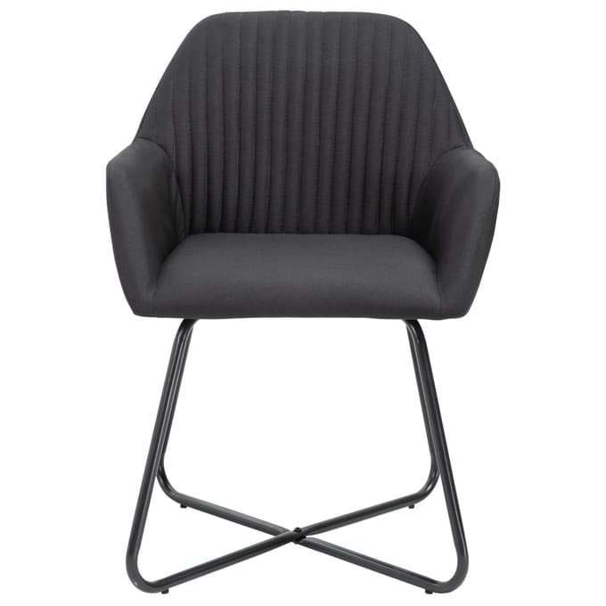 vidaXL - Eetkamerstoelen - 2 - st - stof - zwart