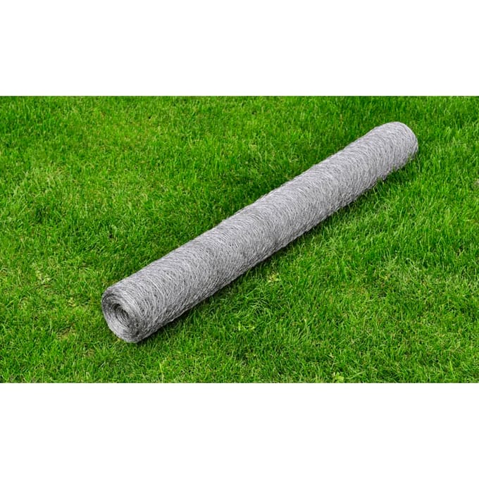vidaXL Kippengaas 25x1 m gegalvaniseerd staal zilverkleurig