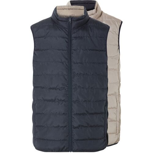 LIVERGY Heren bodywarmer (donkerblauw/beige, XL (56/58))