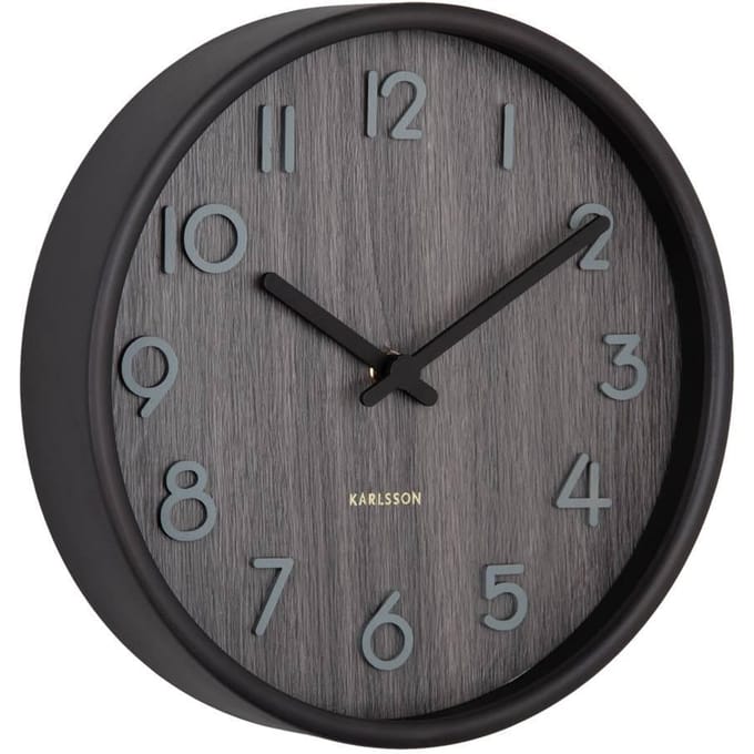 Karlsson Wandklok Pure Small - Bruin - Ø22cm - Wandklok Modern
