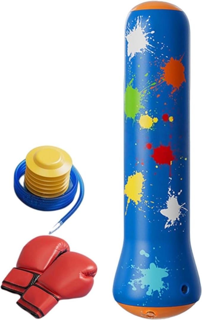 Kinder Bokszak - Opblaasbare Stootzak - Actief Spel - Snel Terugverend - 120 cm Hoog - Multi