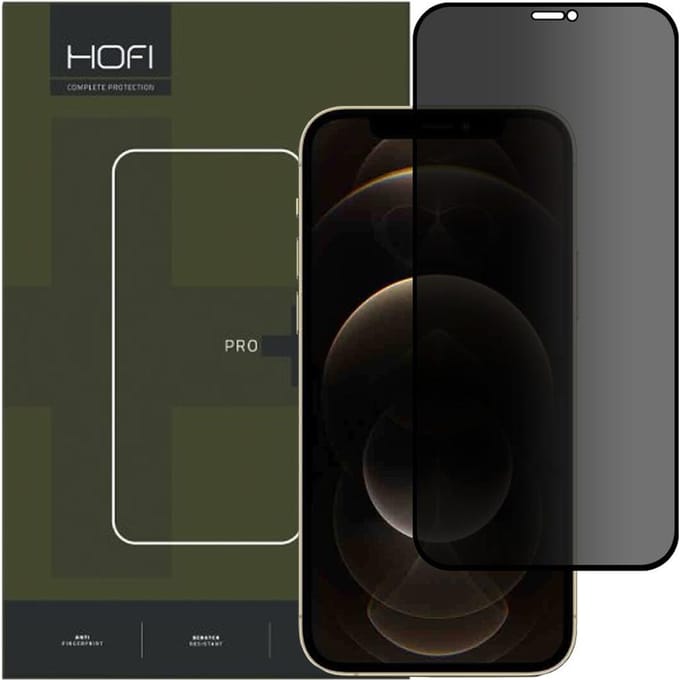 HOFI - ANTI - SPY GLASS PRO+ PRIVATISEREND GLAS IPHONE - 12 / 12 - PRO - PRIVACY