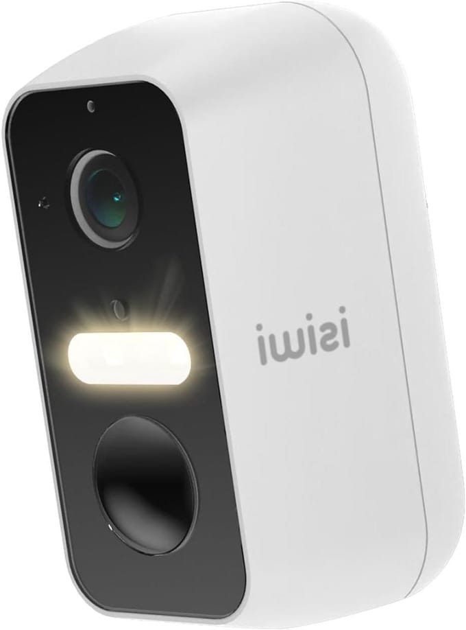 Bewakingscamera voor buiten - Draadloze camera Batterijcamera - Huis beveiligen - 24/7 Kleurenweergave - 5 MP - Wit