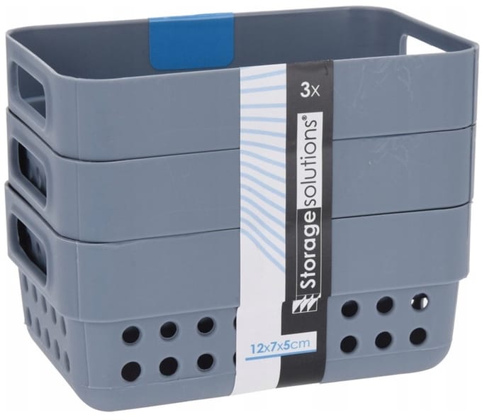 Koopman Storage Solutions - Opberger - 3 Stuks - 350 ml - Azuur Patroon