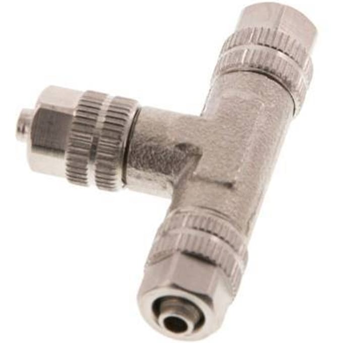 4.3x3 Vernikkeld Messing T-Opsteekkoppeling [2 Stuks]