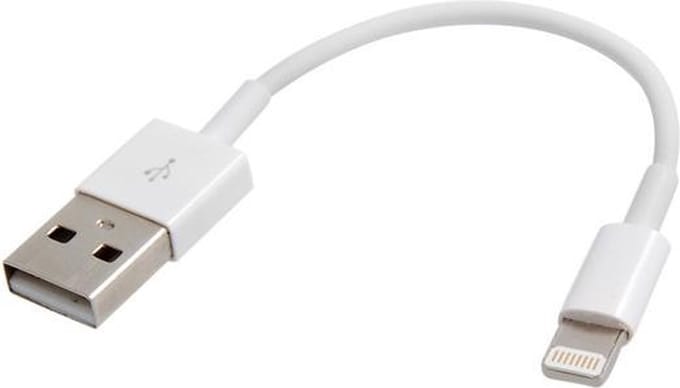 20cm Korte Lightning Compatibel USB kabel - Geschikt voor Apple iPhone en iPad - USB Kabel Wit
