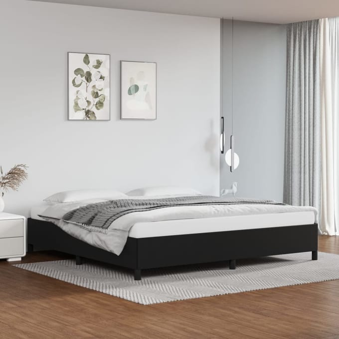 vidaXL - Bedframe - kunstleer - zwart - 200x200 - cm