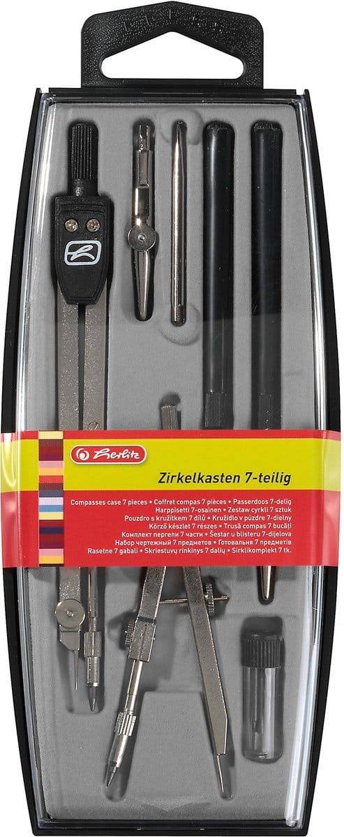 Herlitz passetscassette, 7-delig, zwart.
