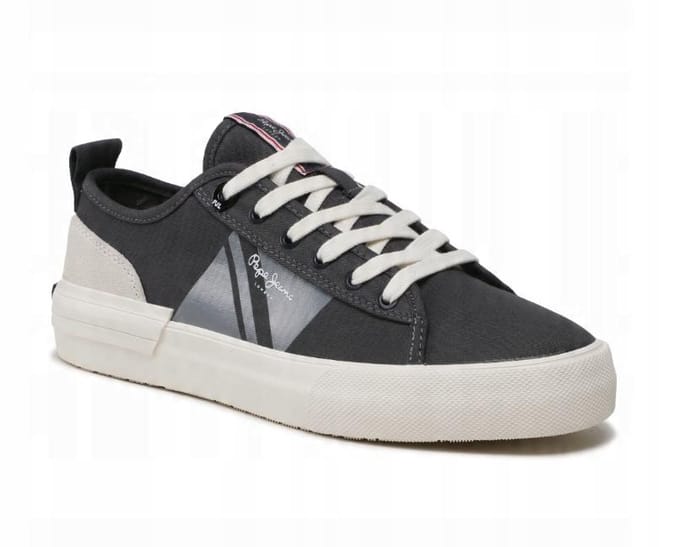 Pepe Jeans Allen Flag Baskets Homme Noires Avec Cuir 41 Awe white