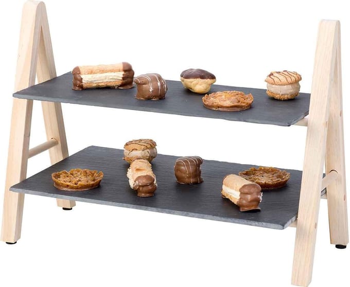 Cosy & Trendy Etagere 2 lagen Leisteen -dennenhout Staand