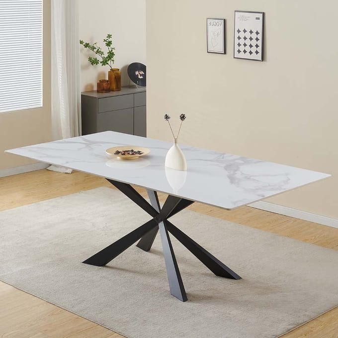 Milton & Oldbrook Eettafel 180 cm Zamora Marmer Wit