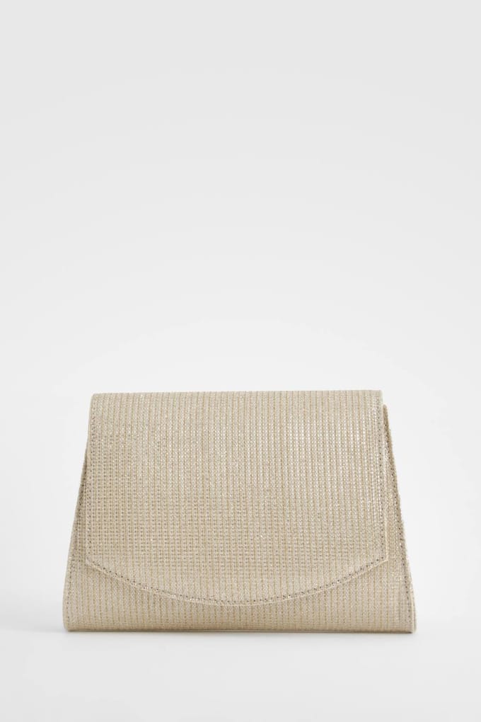 boohoo Dames Gouden Glitter Envelop Clutch Tas | Gold