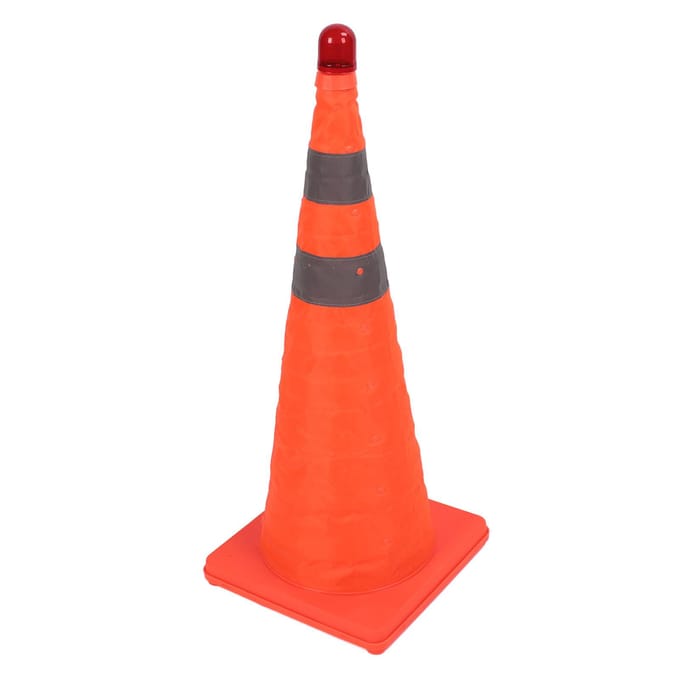 Lot de 2 cônes de signalisation pliables réfléchissants de 70 cm de hauteur, cônes de sécurité routière multifonctionnels orange red