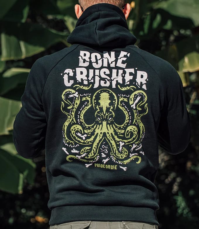 PRiDEorDiE BONE CRUSHER Hoody Sweater Zwart - M