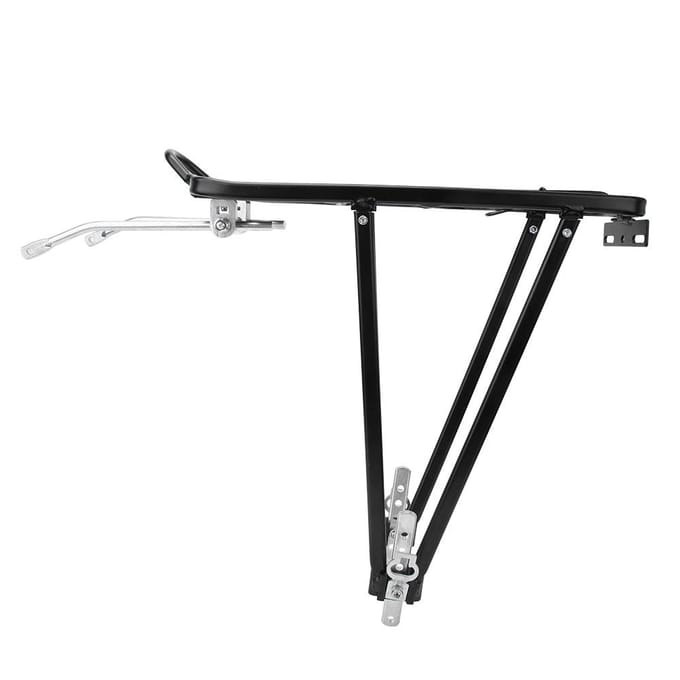 Verstelbaar Fiets Achterrek van Aluminiumlegering Fiets Toerdrager voor Schijf V-Rembevestiging black
