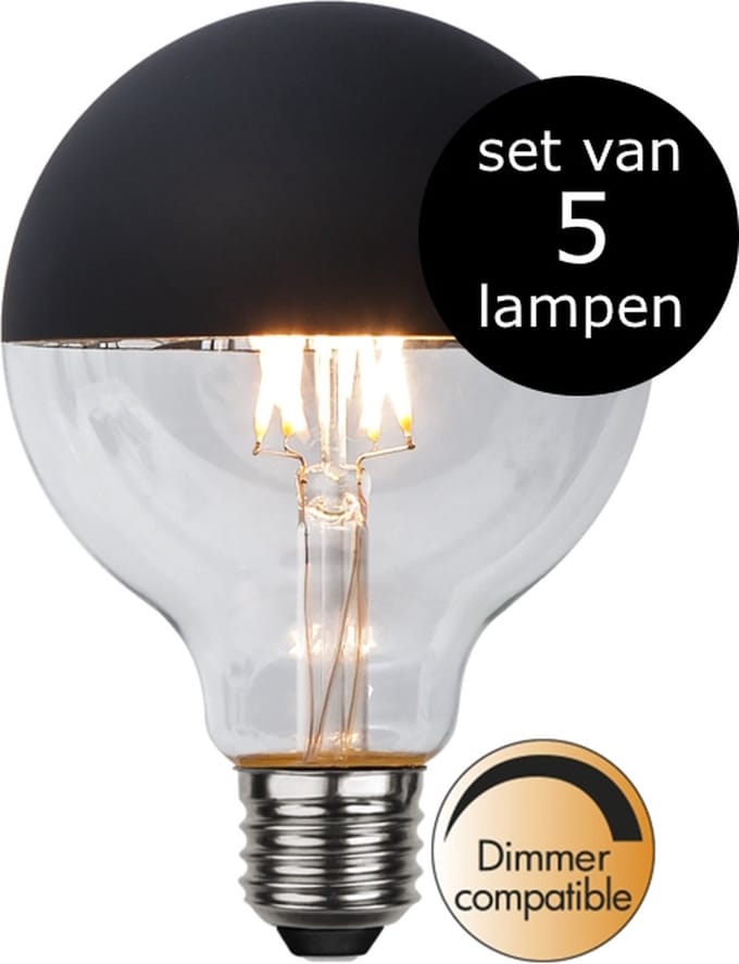 5-Pack | G95 Globelamp - E27 - 2.8W - Extra Warm Wit - 2700K - Dimbaar