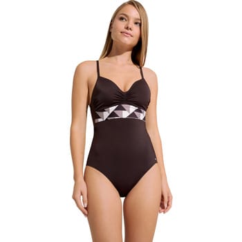 Vrouwelijke voorgevormde bandeau badpak zonder beugels Lisca Toulouse