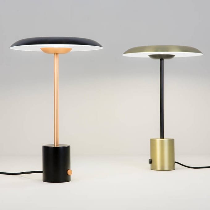 FARO BARCELONA LED tafellamp Hoshi met dimmer, zwart-koper