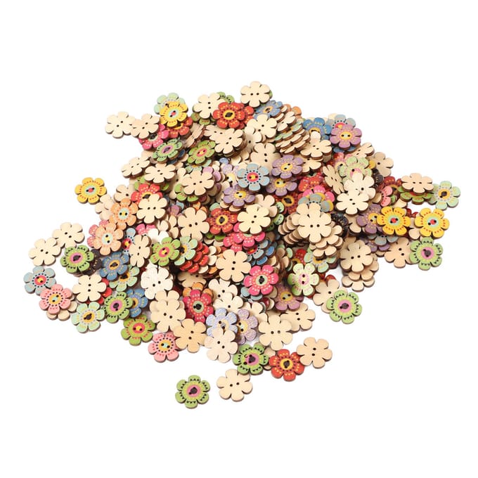 Bloemknoppen Retro Rijke Stijlen Levendige Kleuren Duurzaam Hout Brede Toepassing Knutselknoppen voor 300Pcs(20mm)